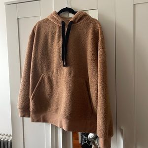 Zara tan cozy teddy Sherpa hoodie